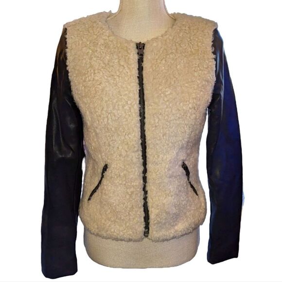 American Eagle Outfitters faux leather‎ and wool jacket size xs - Picture 1 of 9